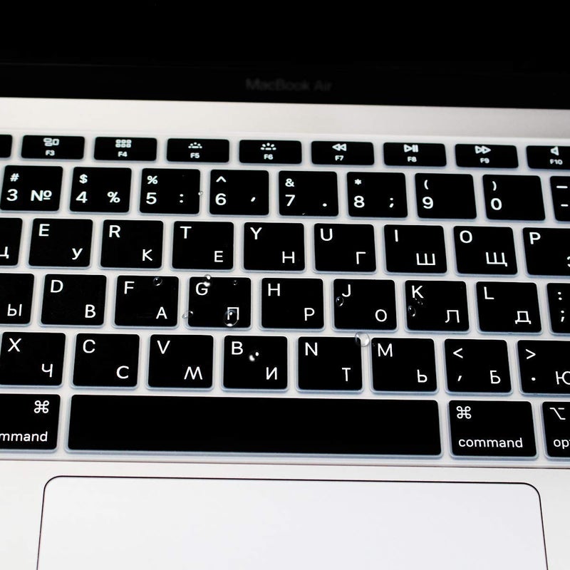 UHamn Russian Language Keyboard Cover Protective Skin Compatible with MacBook Air 13 inch with Retina Display Model A1932, 2018 Release (not Compatible for Old Version MacBook Air 13" A1369 & A1466) - Image 2